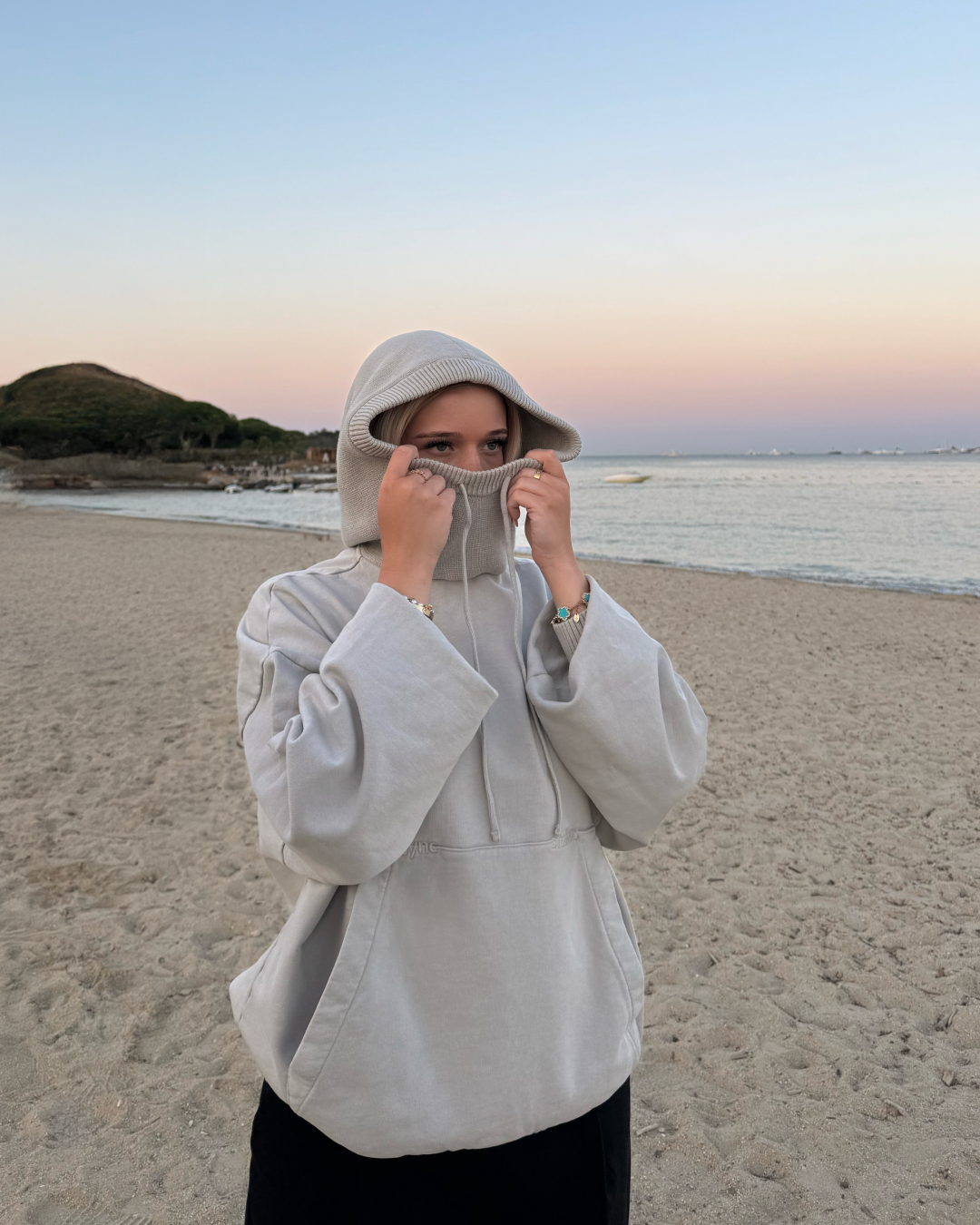 SAND GREY BALACLAVA HOODIE