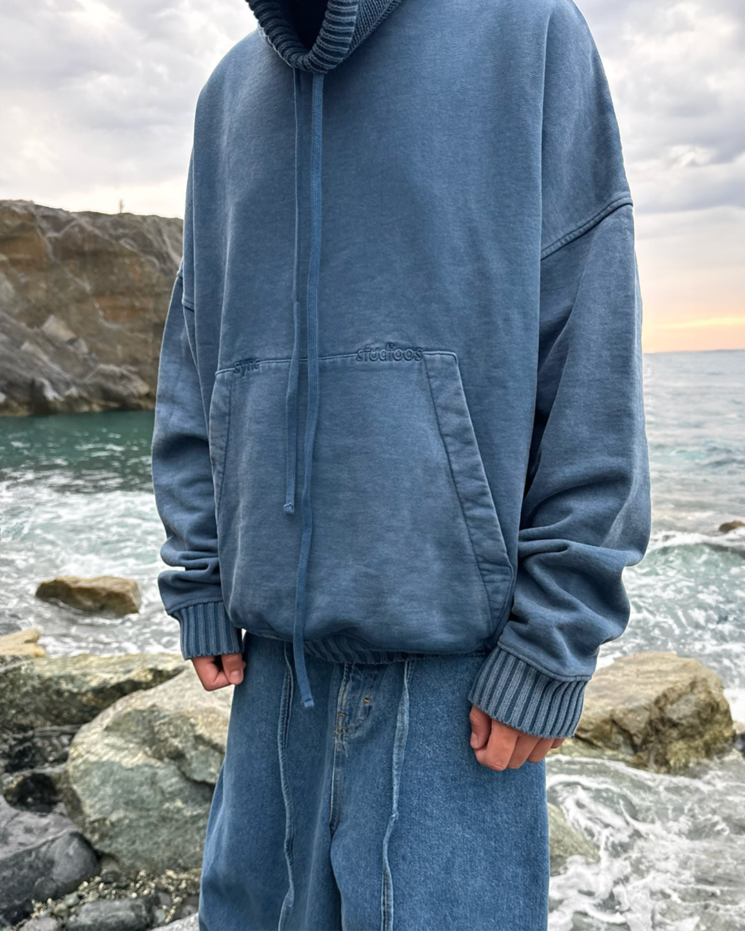 NAVY BLUE BALACLAVA HOODIE