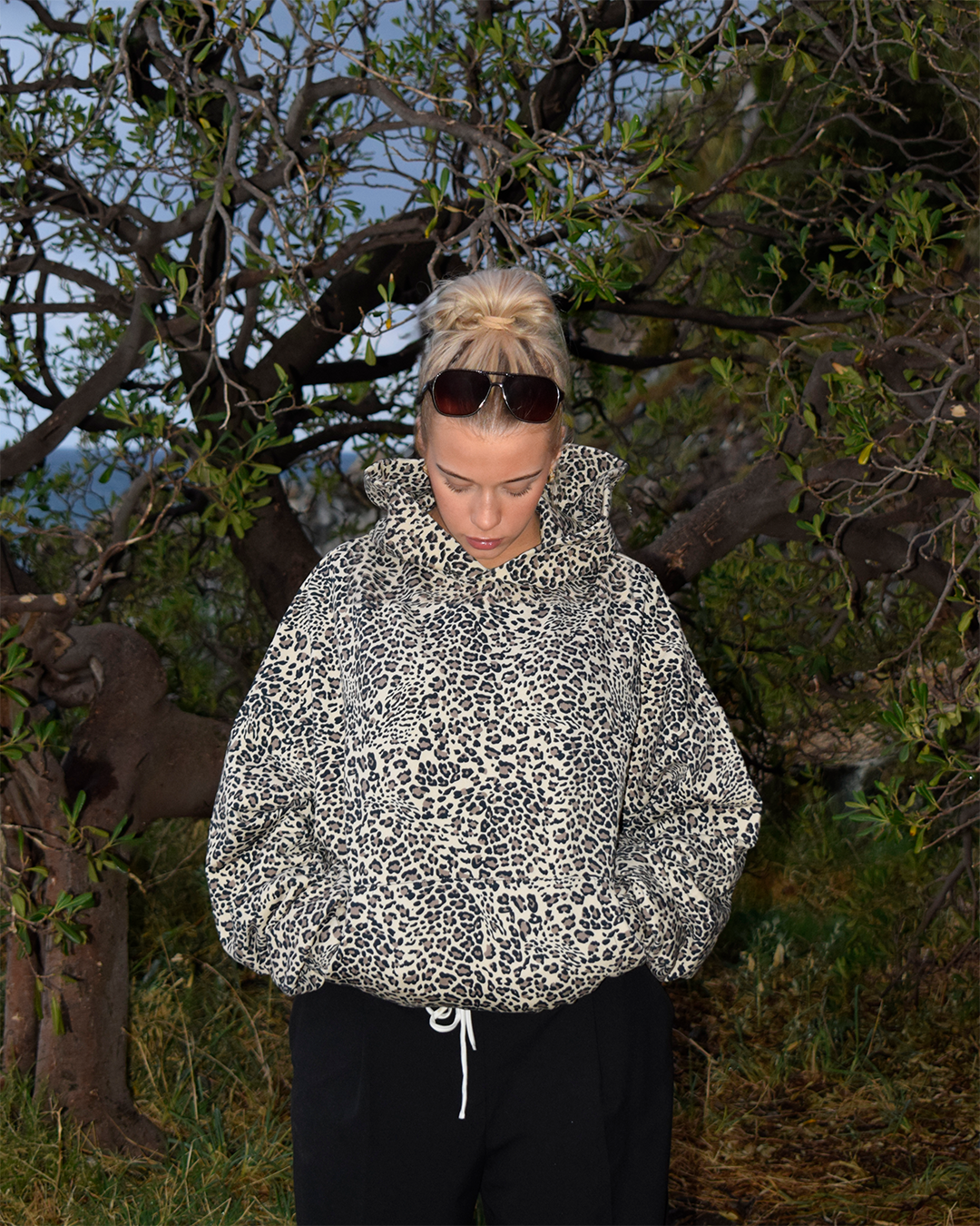 BEIGE LEOPARD HOODIE