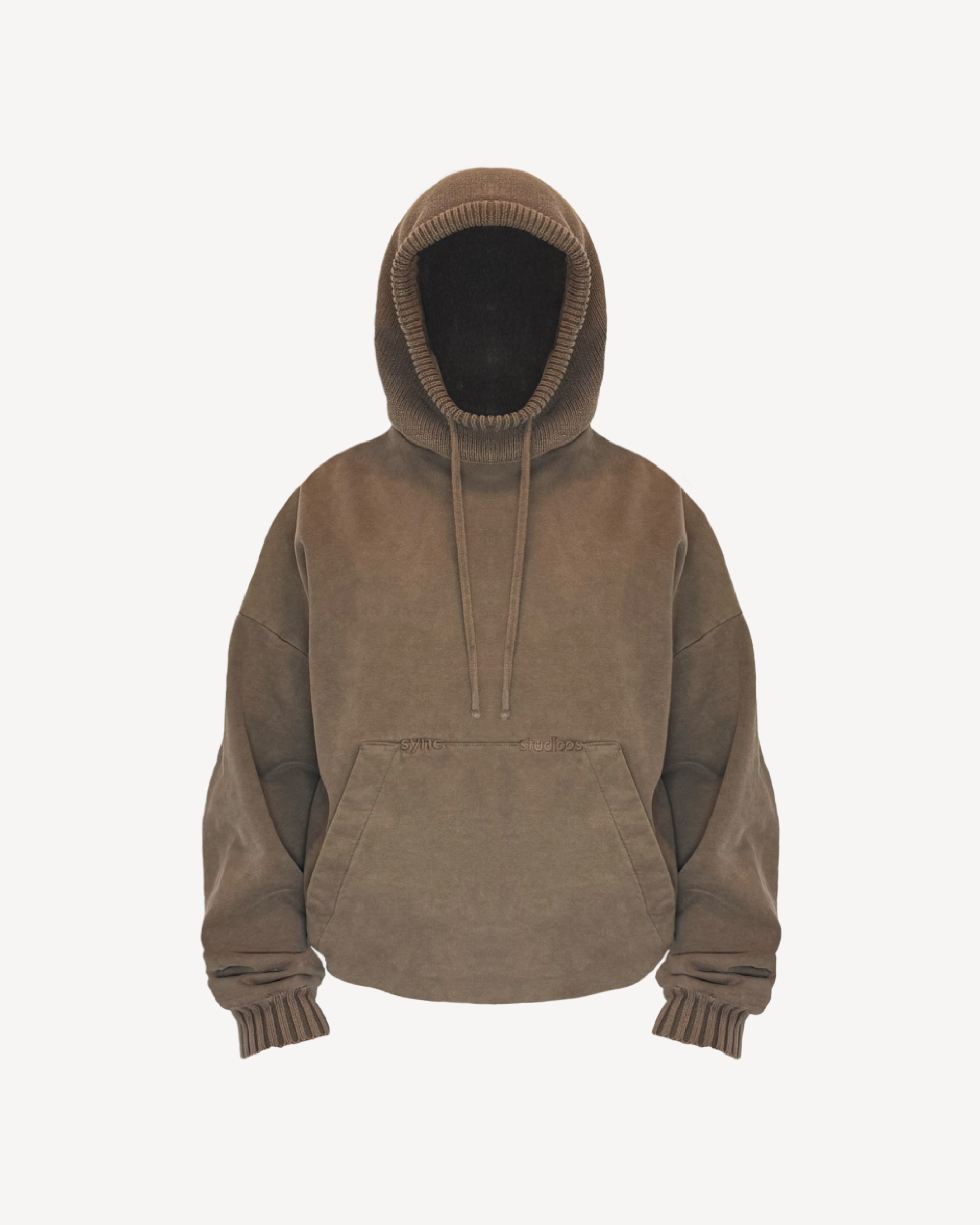 EARTH BROWN BALACLAVA HOODIE
