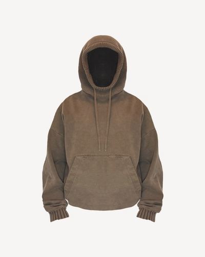 EARTH BROWN BALACLAVA HOODIE