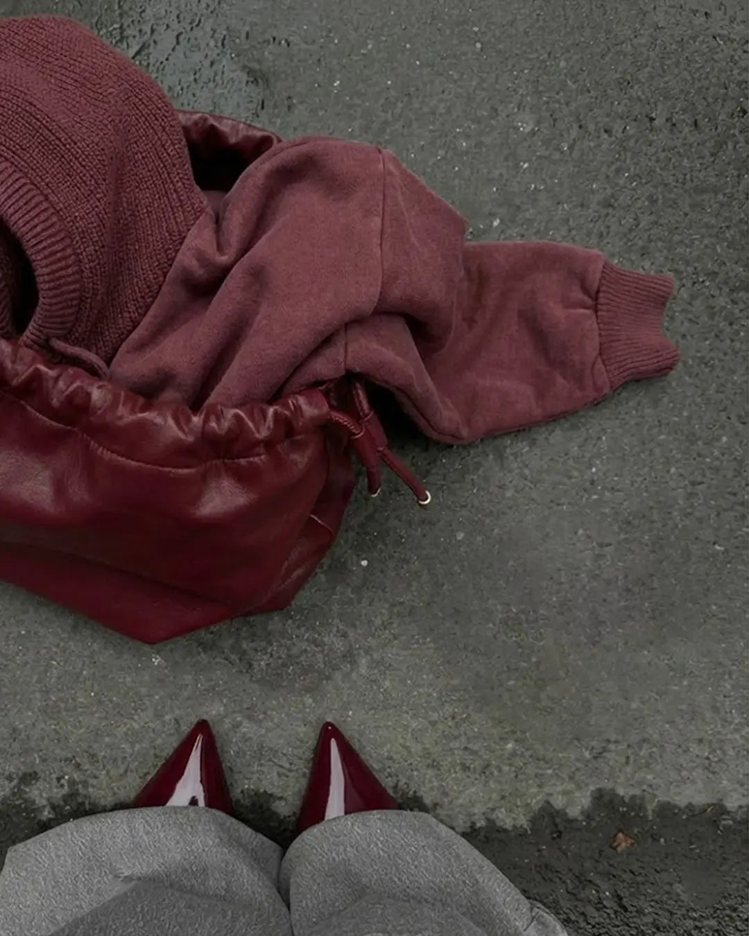 BURGUNDY BALACLAVA HOODIE