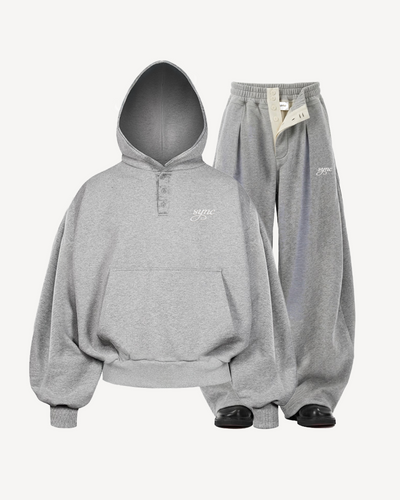 GREY PLEATED SET