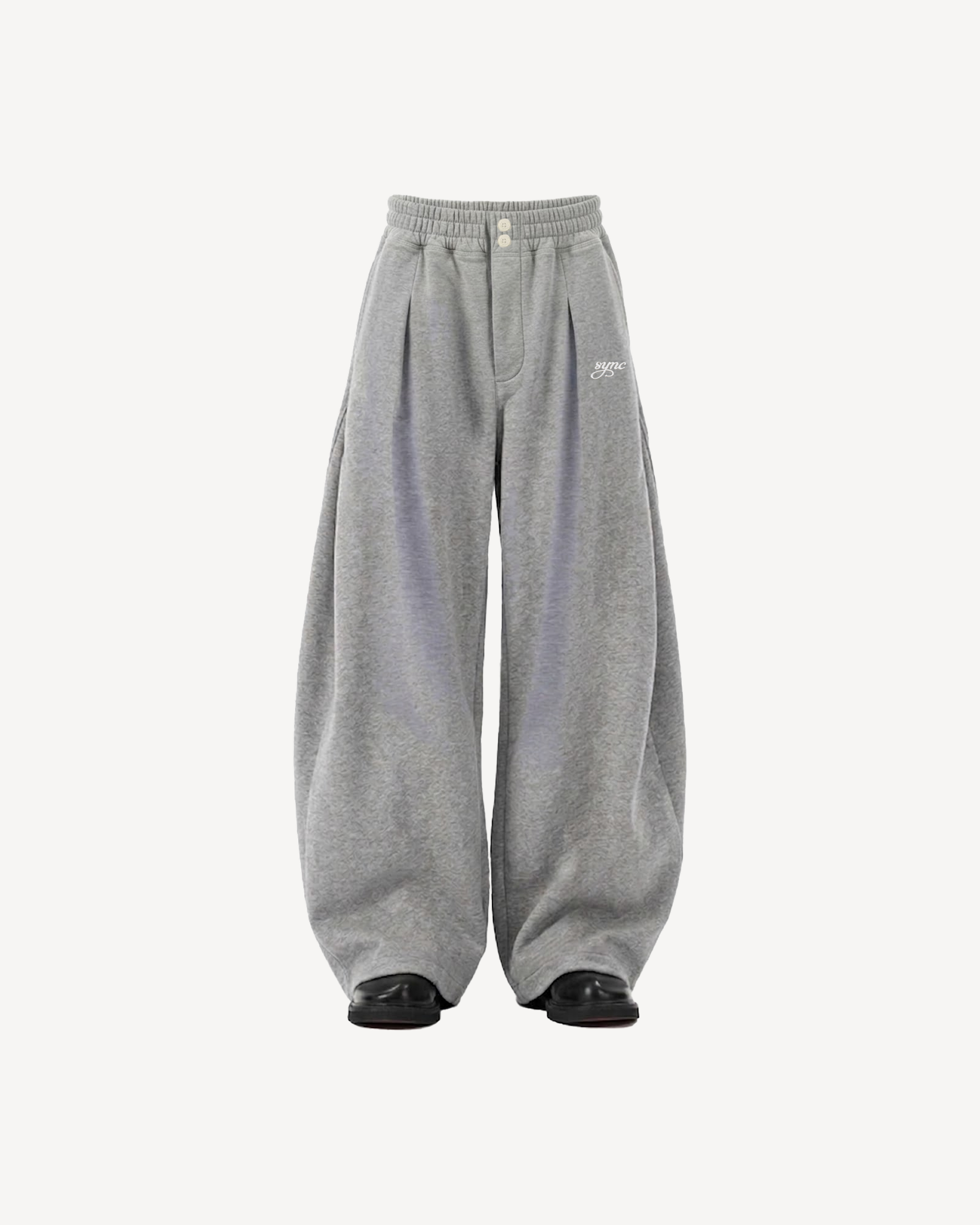 GRAY PLEATED SWEATPANTS