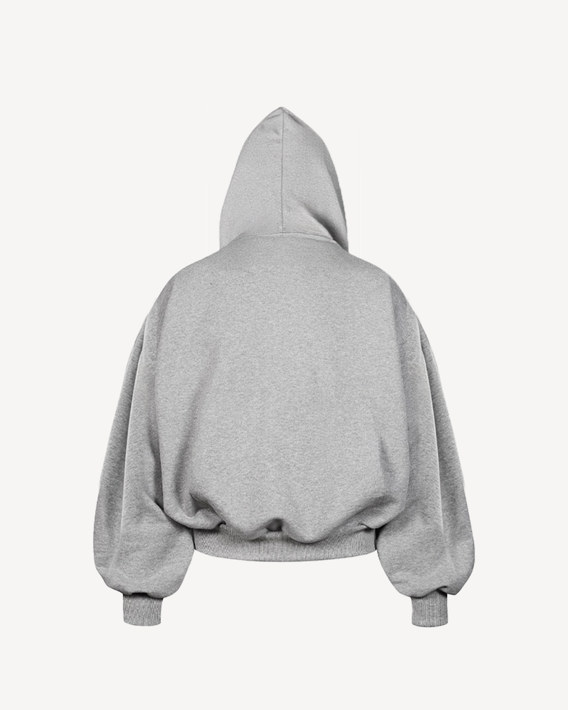 GRAY PLEATED HOODIE