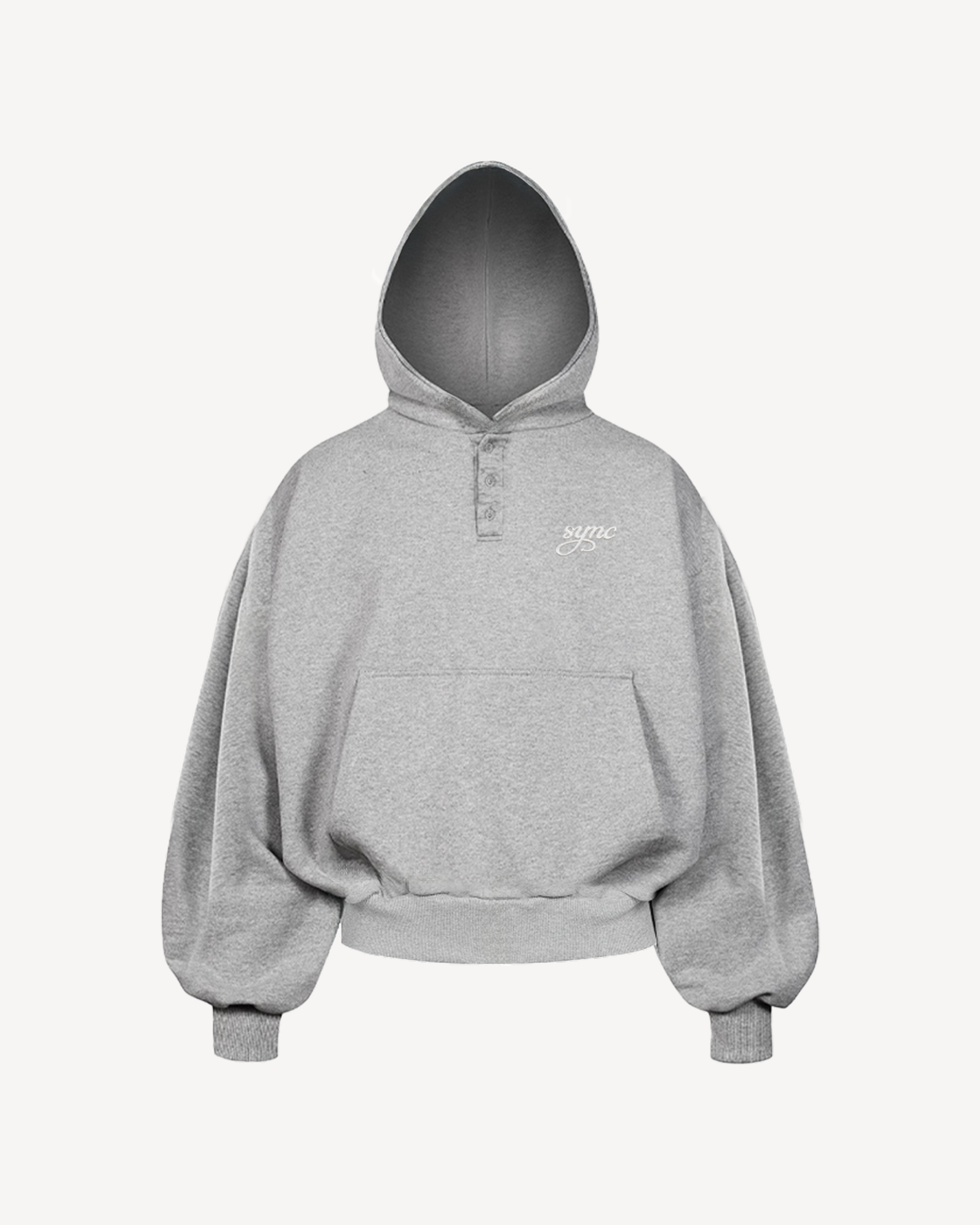 GRAY PLEATED HOODIE