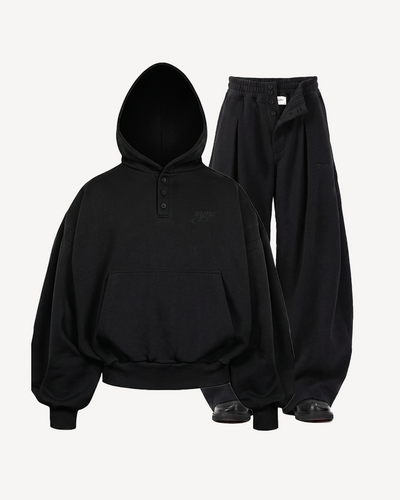 BLACK PLEATED SET