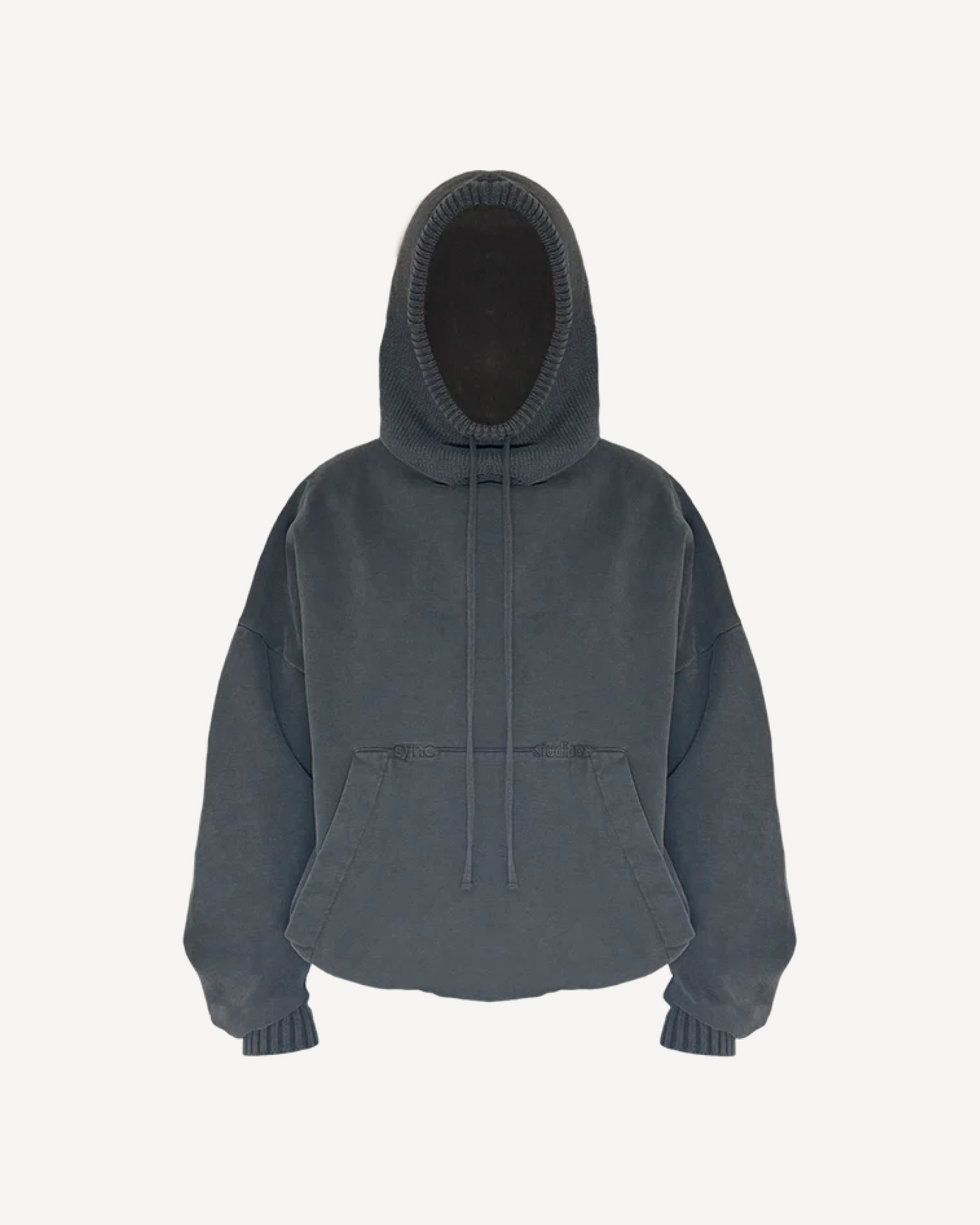 STONE BLACK BALACLAVA HOODIE